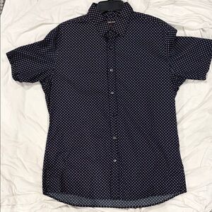 MICHAEL Michael Kors Dark Blue Patterned Button Down Shirt